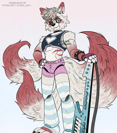 Glamrock Kitsune (OC into animatronic)